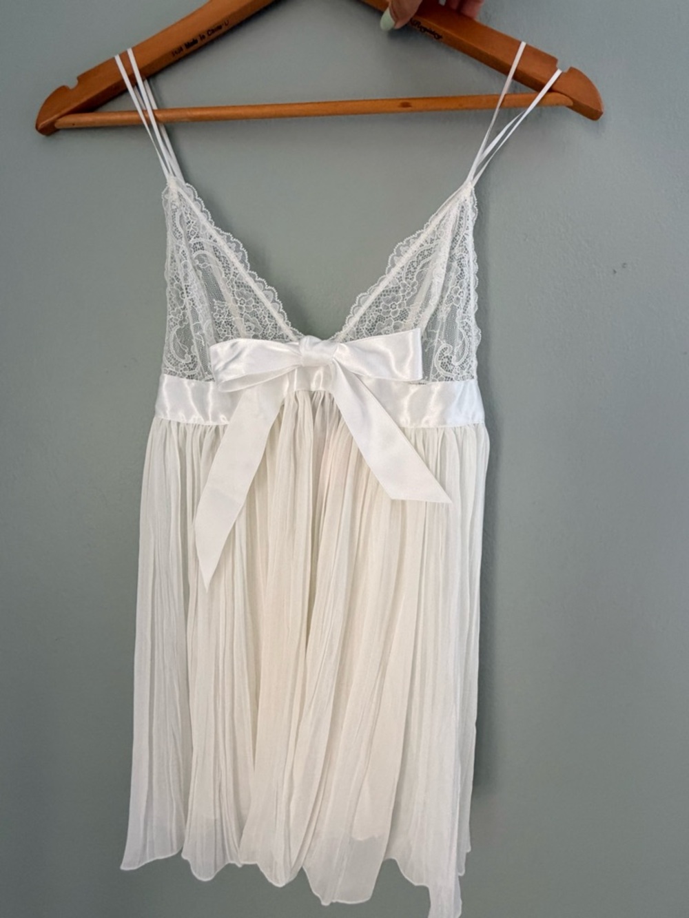 NWT Victoria's Secret Bridal White Lace & Chiffon Babydoll with Satin Bow